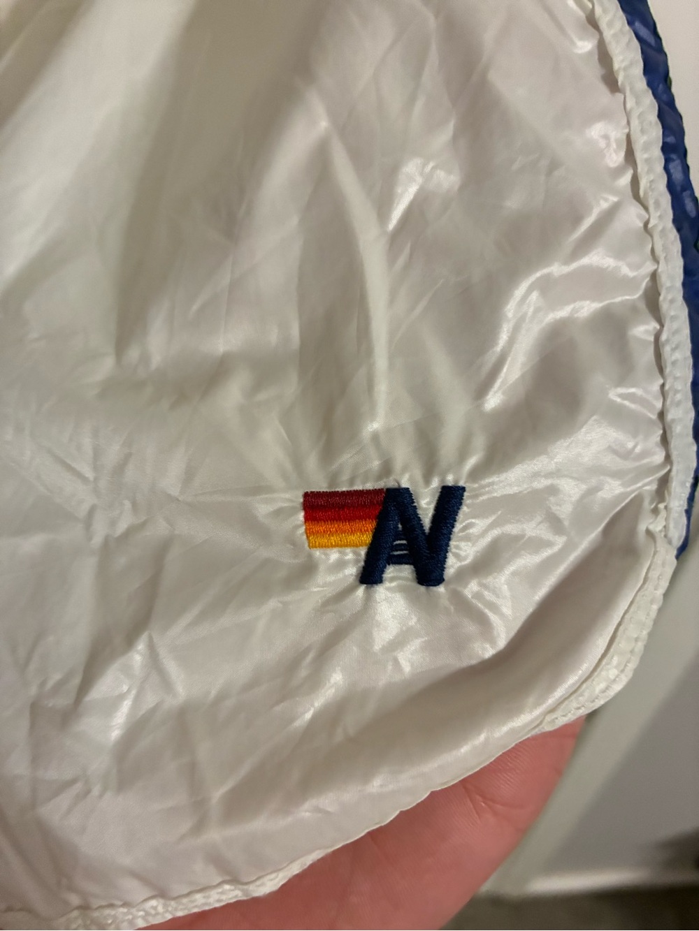 HIGH RISE 5 STRIPE NYLON JOGGER SHORT VINTAGE WHITE - Picture 3 of 6